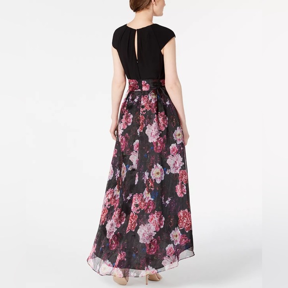 High-Low Floral Skirt Gown - Picture 2 of 4
